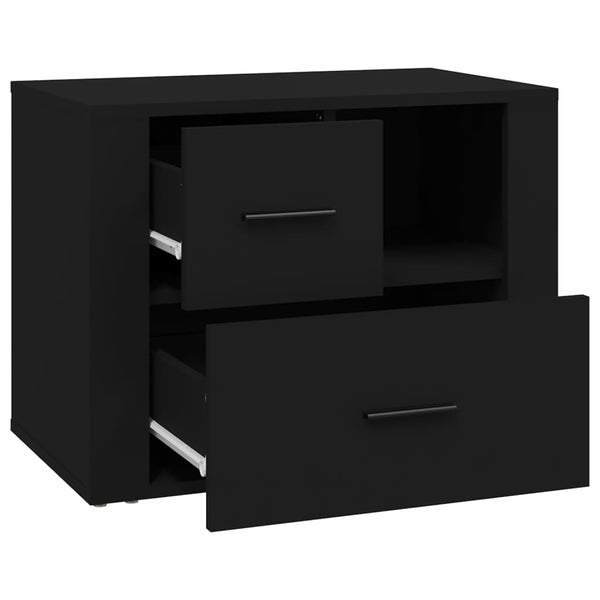 Schwarzer Nachttisch 60x36x45 cm