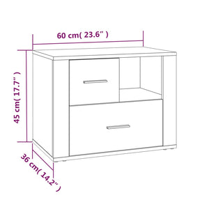 Schwarzer Nachttisch 60x36x45 cm