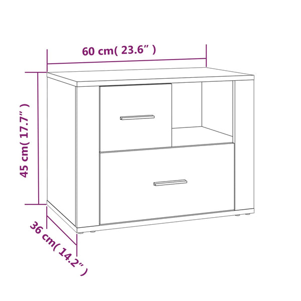 Schwarzer Nachttisch 60x36x45 cm
