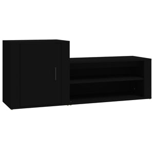 Schuhschrank Schwarz 130 cm