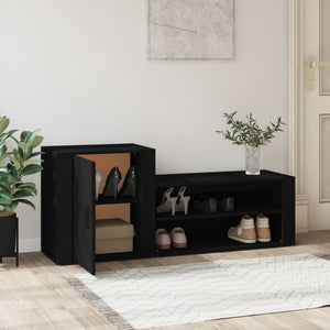 Schuhschrank Schwarz 130 cm