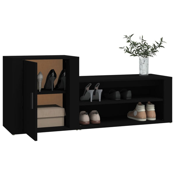 Schuhschrank Schwarz 130 cm