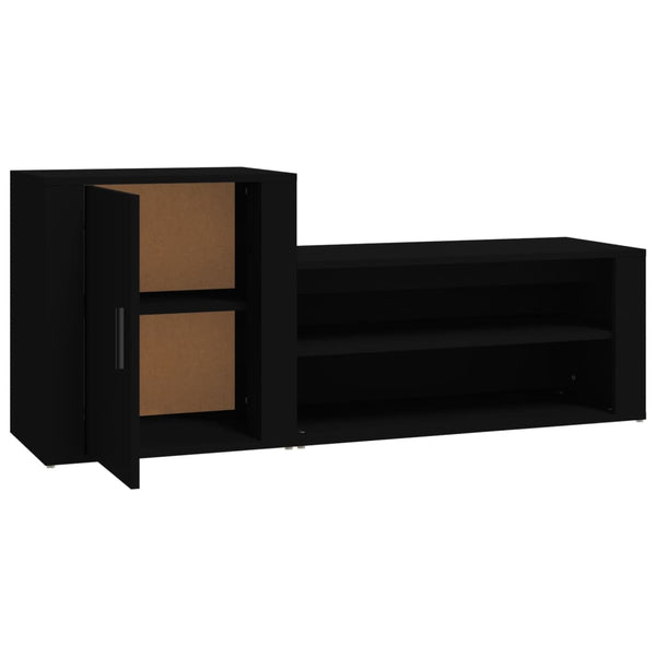 Schuhschrank Schwarz 130 cm