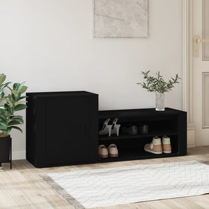 Schuhschrank Schwarz 130 cm