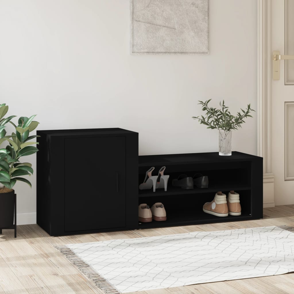 Schuhschrank Schwarz 130 cm