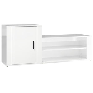 vidaXL Meuble à chaussures blanc brillant 130x35x54 cm en bois d'ingénierie