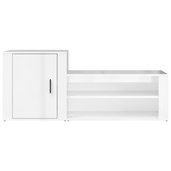 vidaXL Meuble à chaussures blanc brillant 130x35x54 cm en bois d'ingénierie