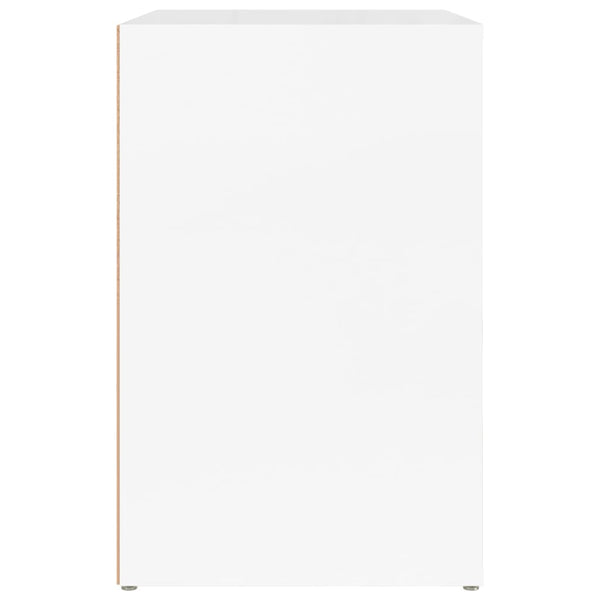 vidaXL Meuble à chaussures blanc brillant 130x35x54 cm en bois d'ingénierie