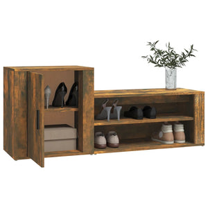 Schuhschrank Räuchereiche 130x35x54 cm