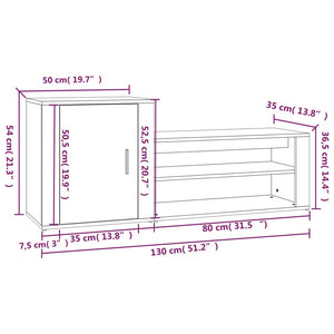 Schuhschrank Räuchereiche 130x35x54 cm