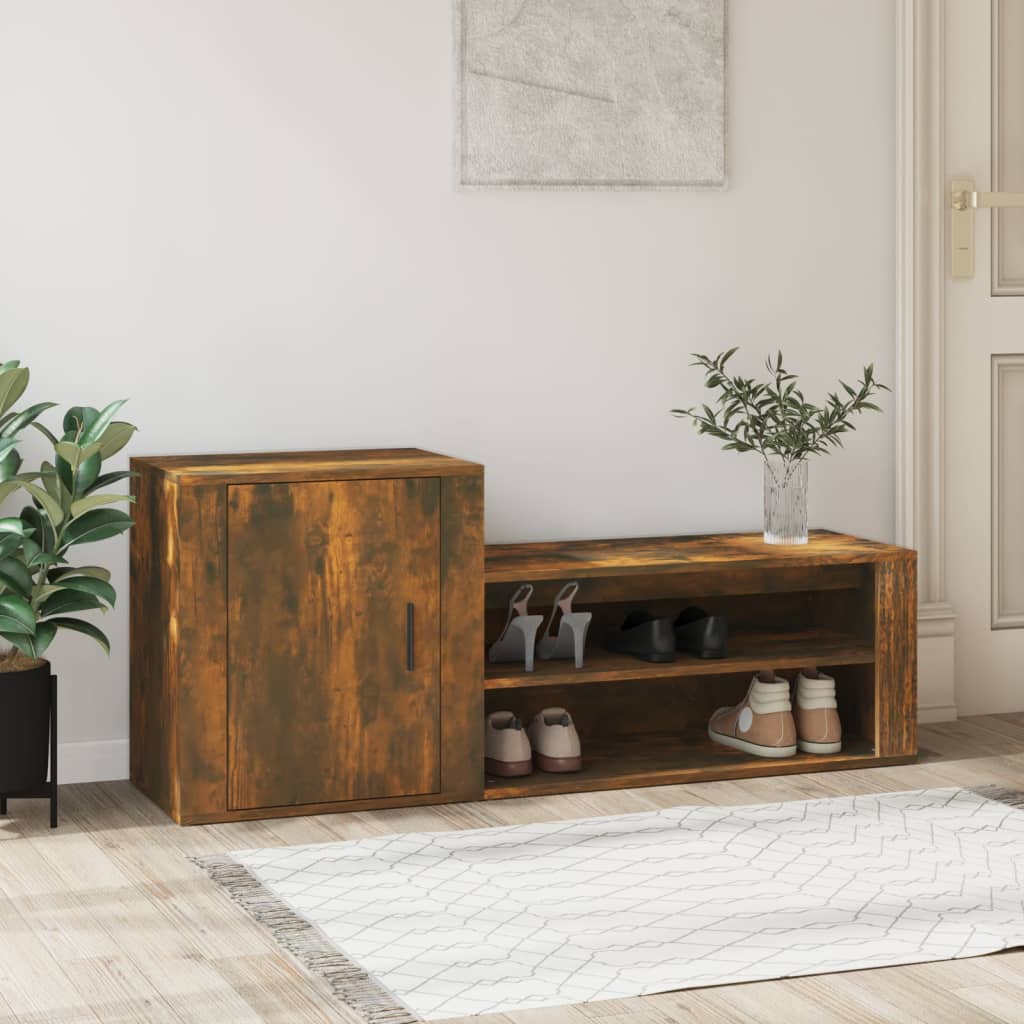 Schuhschrank Räuchereiche 130x35x54 cm