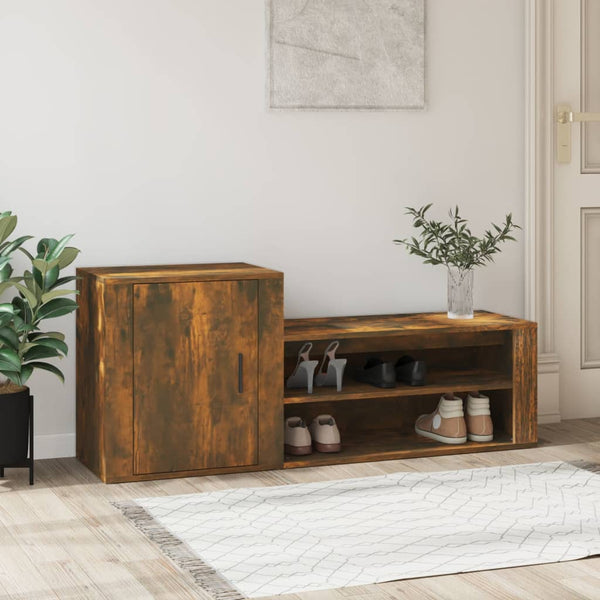 Schuhschrank Räuchereiche 130x35x54 cm