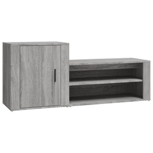 Schuhschrank Grau Sonoma 130 cm