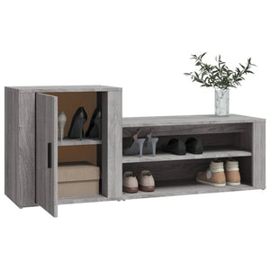 Schuhschrank Grau Sonoma 130 cm