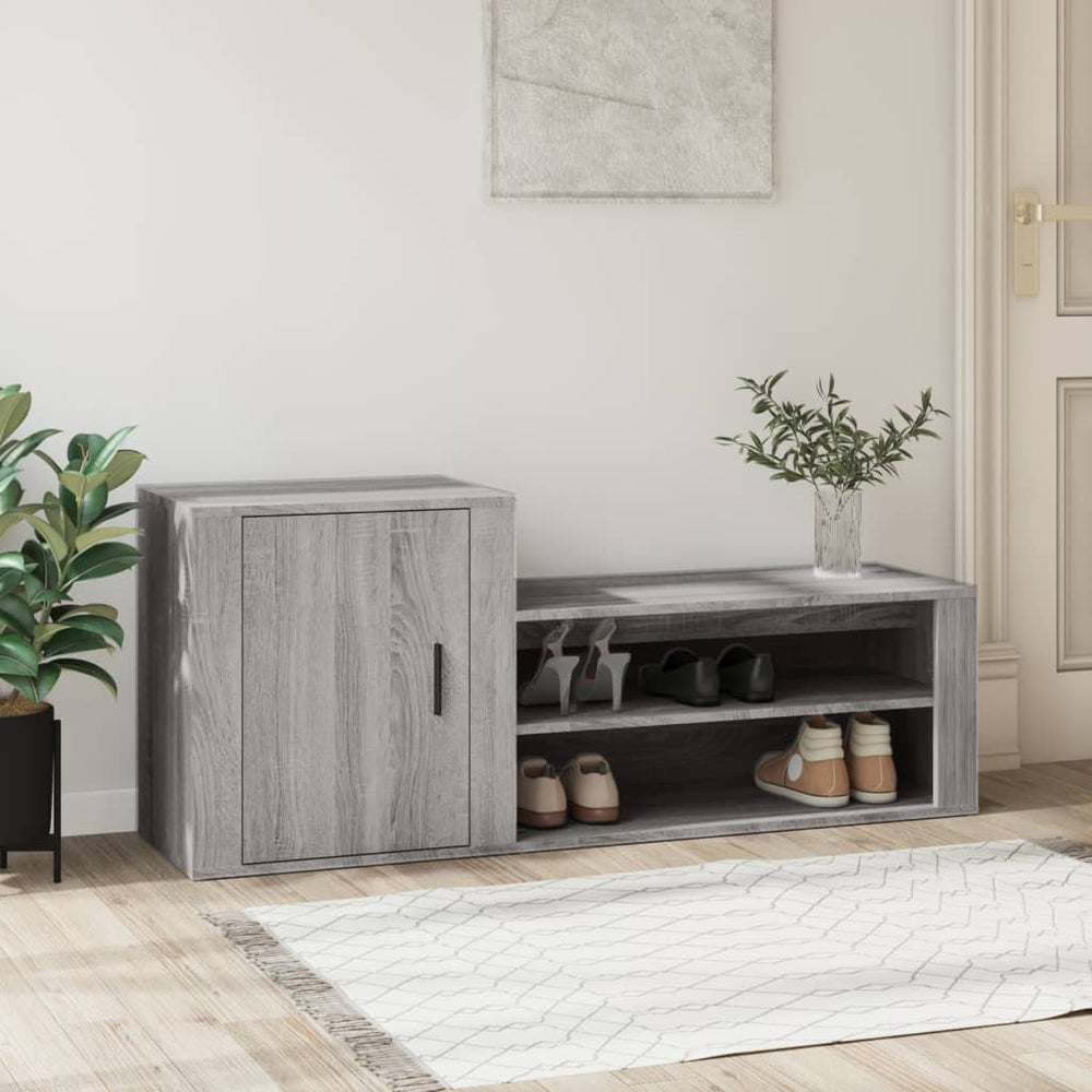 Schuhschrank Grau Sonoma 130 cm