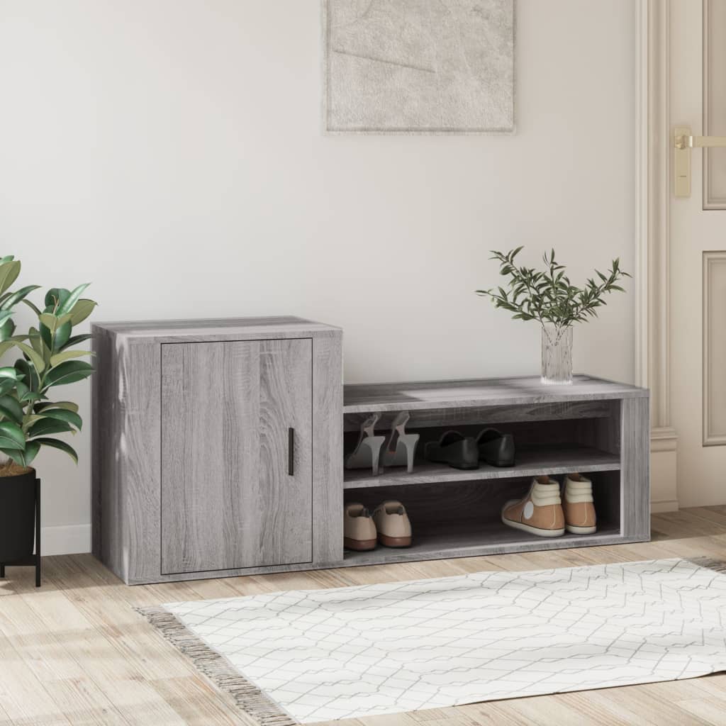 Schuhschrank Grau Sonoma 130 cm