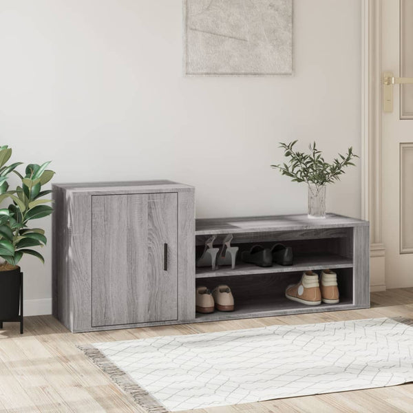 Schuhschrank Grau Sonoma 130 cm