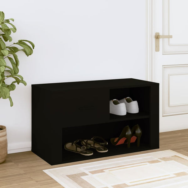 Schuhschrank Schwarz 80x35x45 cm