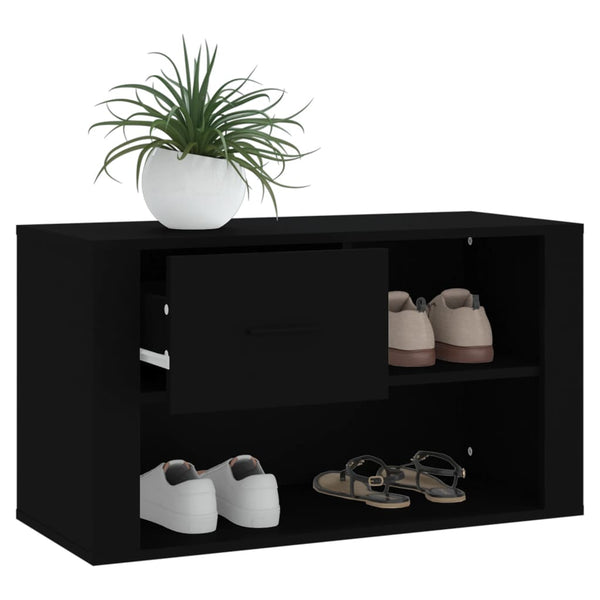 Schuhschrank Schwarz 80x35x45 cm