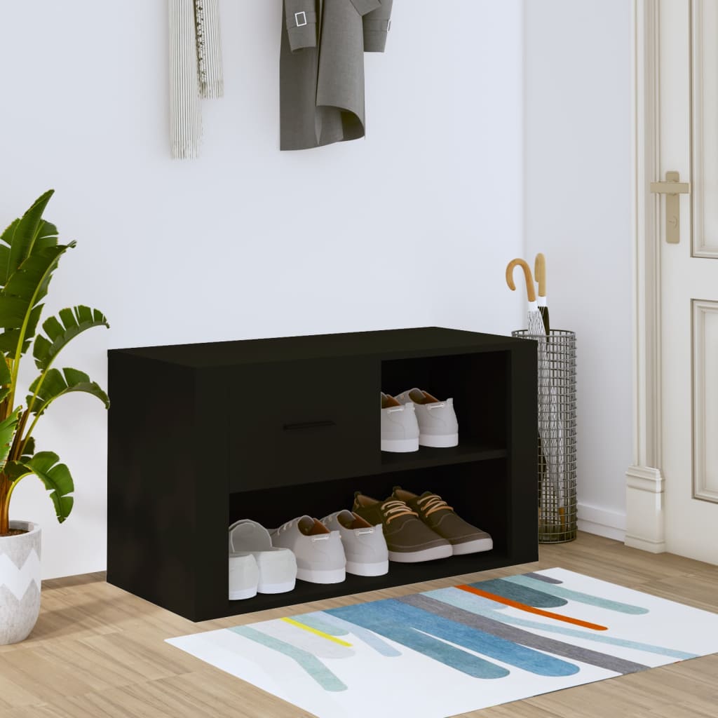 Schuhschrank Schwarz 80x35x45 cm