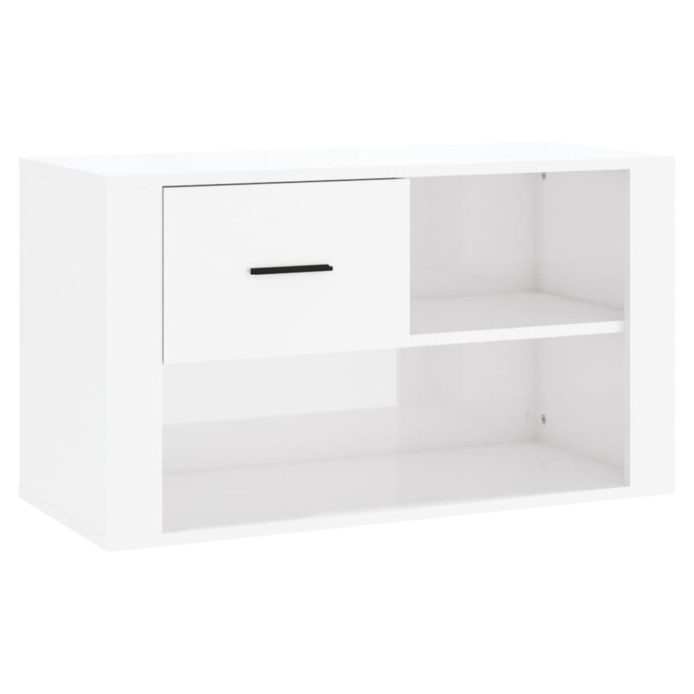 Hochglanz Schuhschrank Weiß 80x35x45cm
