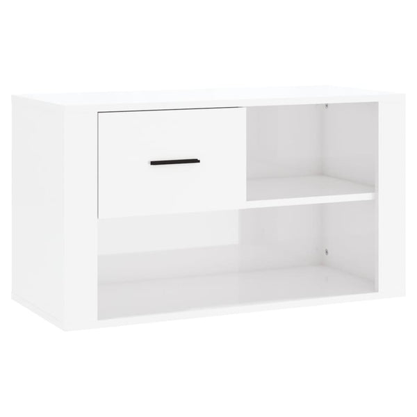 Hochglanz Schuhschrank Weiß 80x35x45cm