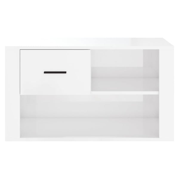 Hochglanz Schuhschrank Weiß 80x35x45cm