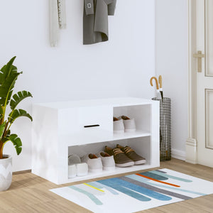 Hochglanz Schuhschrank Weiß 80x35x45cm
