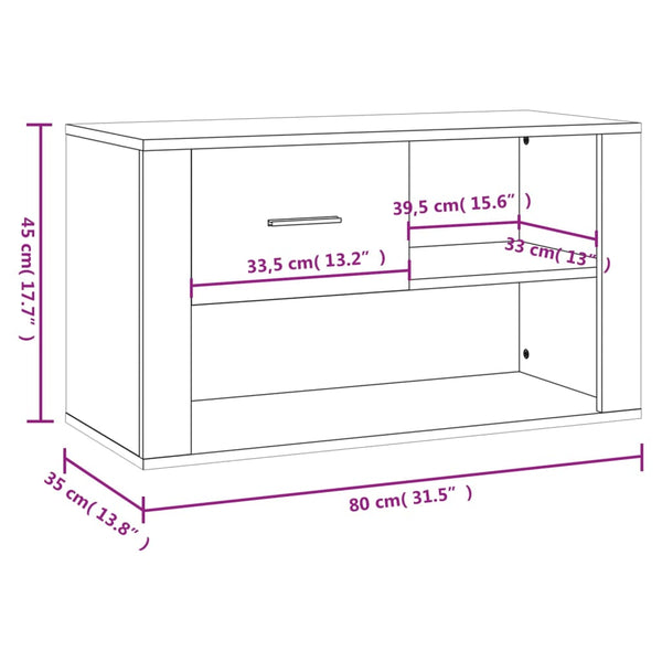 Schuhschrank Sonoma Eiche 80x35x45cm