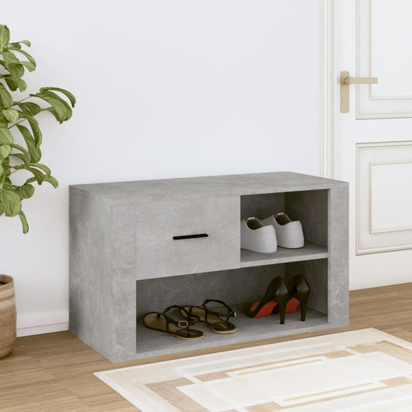 Betongrauer Schuhschrank 80x35x45 cm