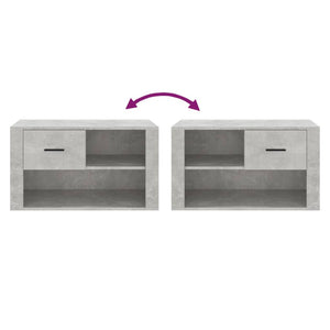 Betongrauer Schuhschrank 80x35x45 cm
