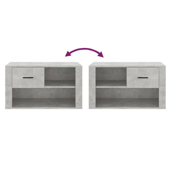 Betongrauer Schuhschrank 80x35x45 cm