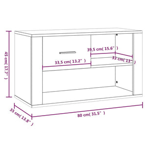 Betongrauer Schuhschrank 80x35x45 cm