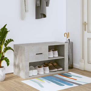 Betongrauer Schuhschrank 80x35x45 cm