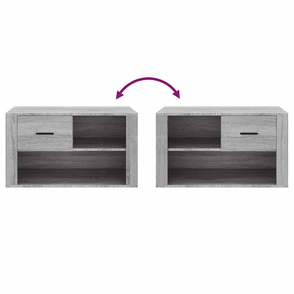 Schuhschrank Grau Sonoma 80 cm