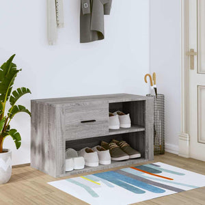 Schuhschrank Grau Sonoma 80 cm