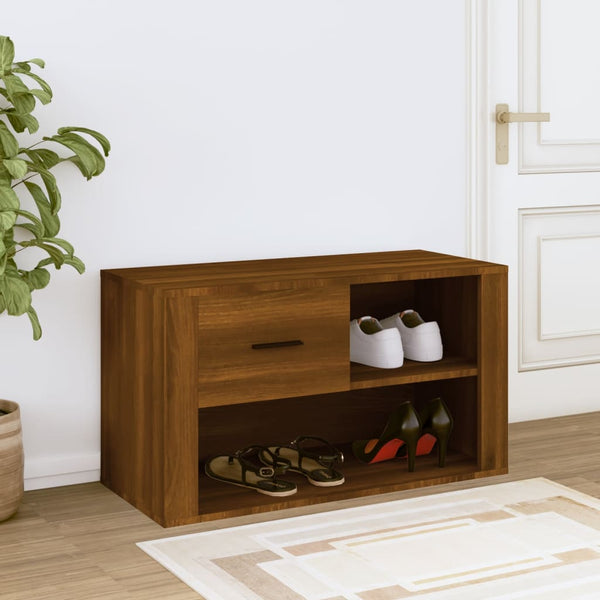 Schuhschrank Braun Eichenoptik 80 cm