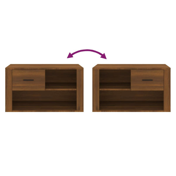 Schuhschrank Braun Eichenoptik 80 cm