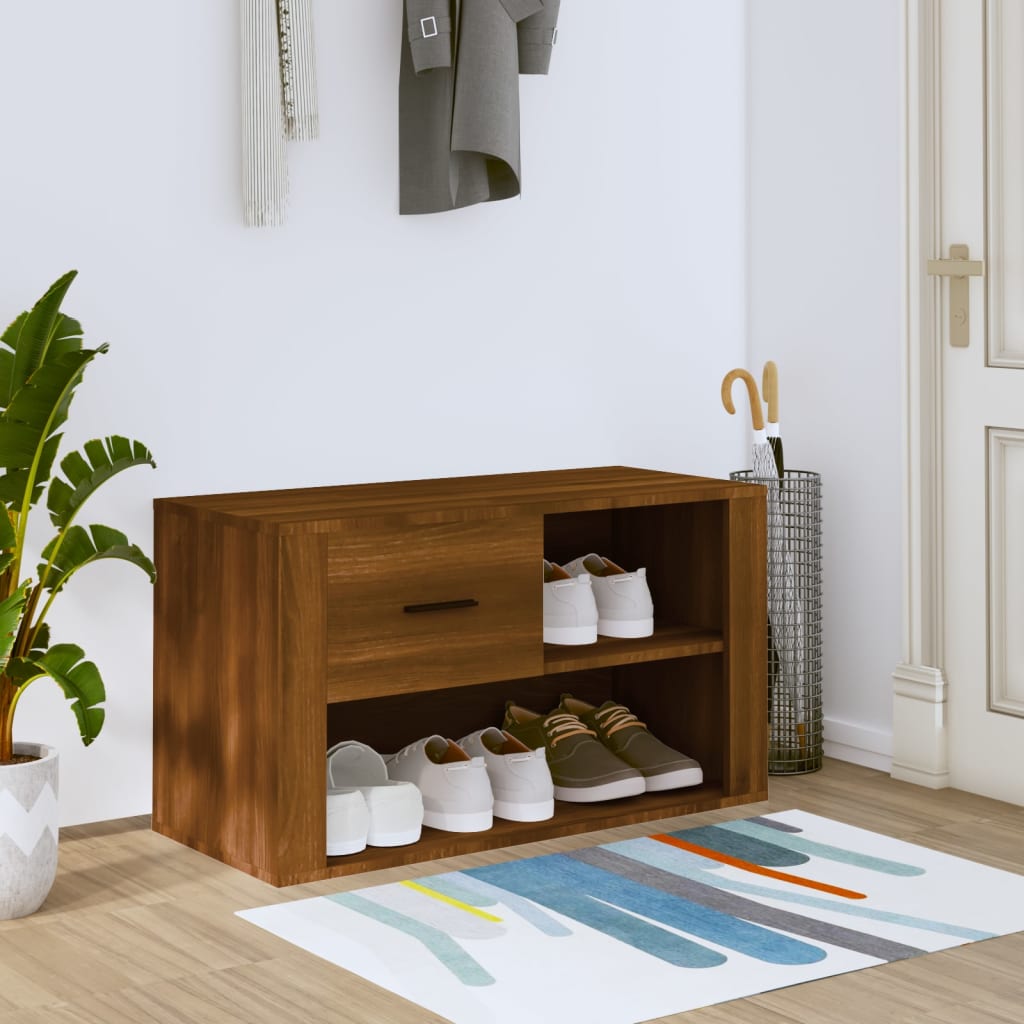 Schuhschrank Braun Eichenoptik 80 cm