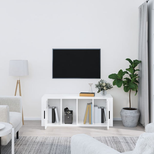 TV-Schrank Hochglanz Weiß 100x35x40cm