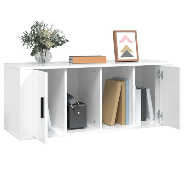 TV-Schrank Hochglanz Weiß 100x35x40cm