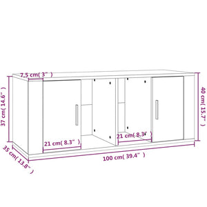 TV-Schrank Hochglanz Weiß 100x35x40cm