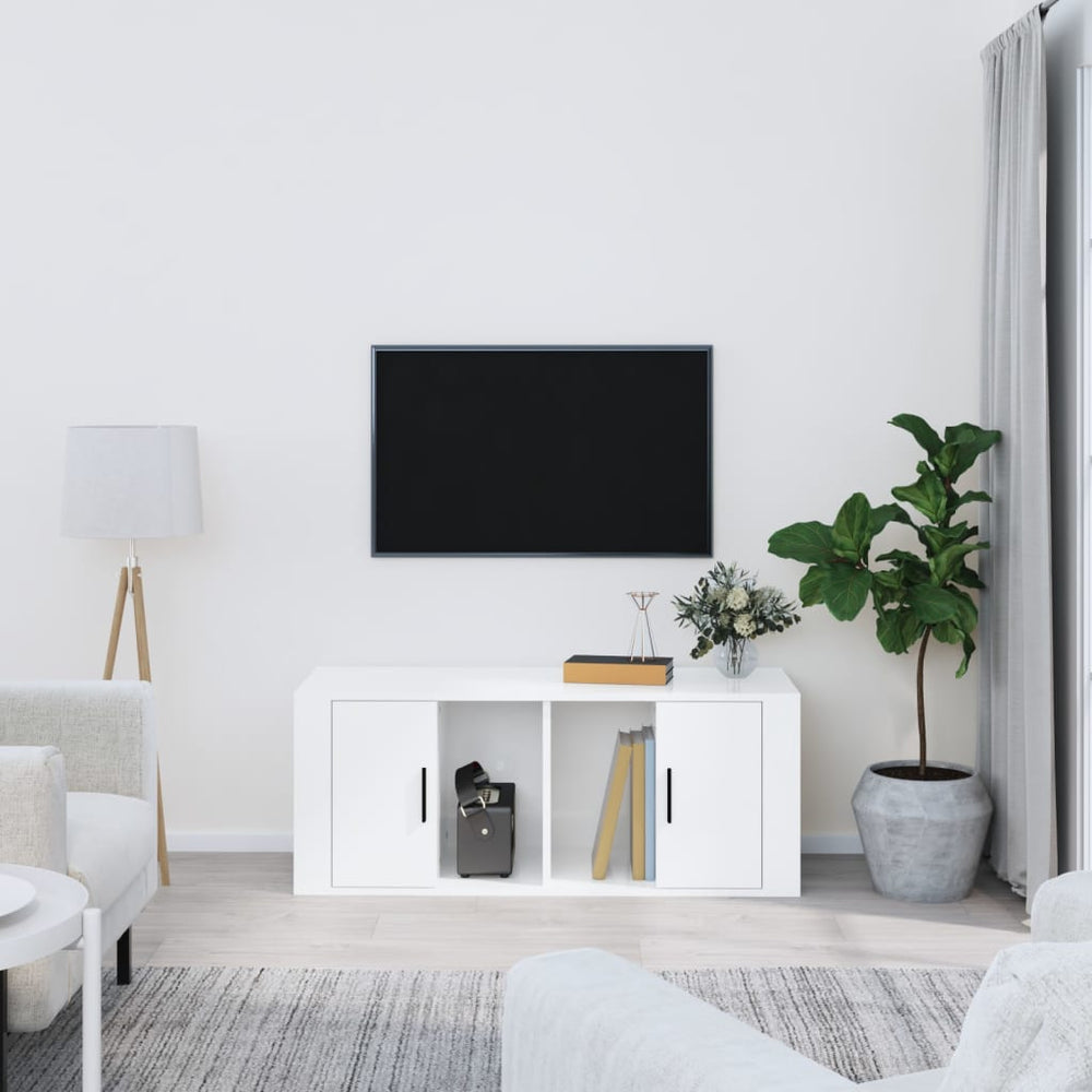 TV-Schrank Hochglanz Weiß 100x35x40cm