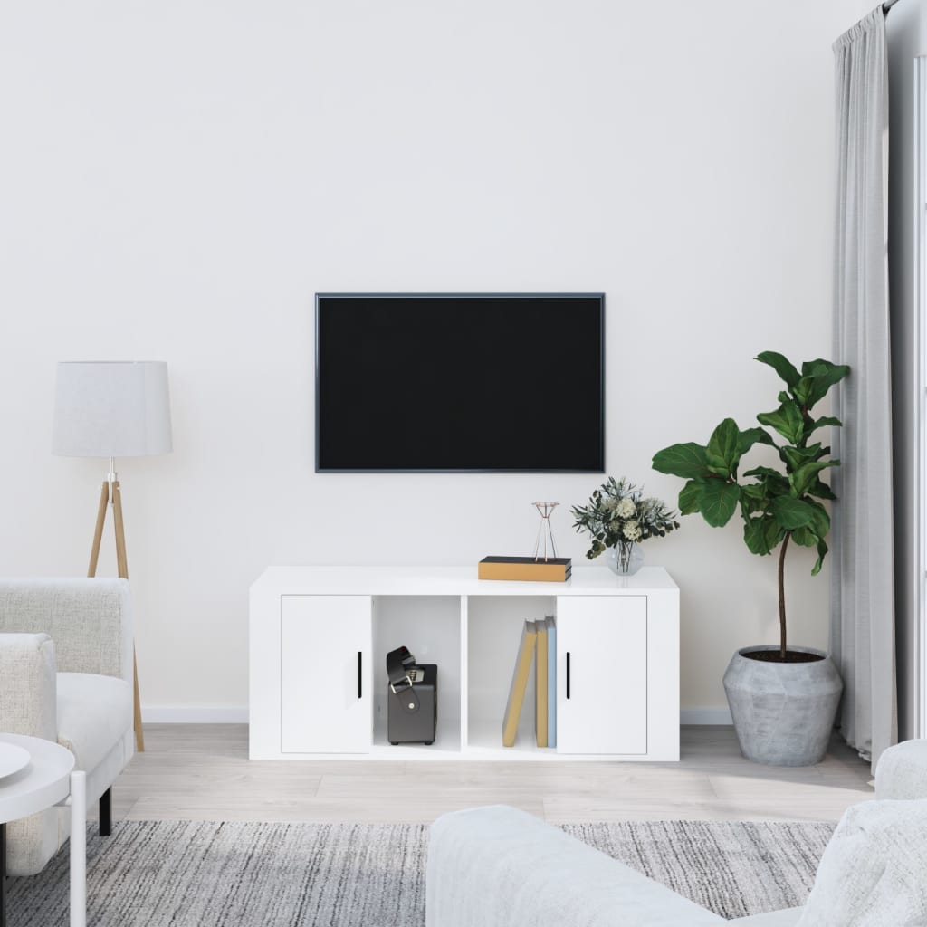 TV-Schrank Hochglanz Weiß 100x35x40cm