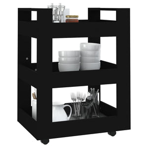 Schwarzer Küchenwagen 60x45x80 cm