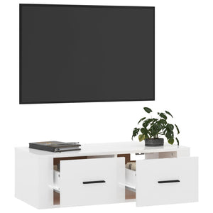 TV-Wandschrank, Hochglanz Weiß, 80 cm
