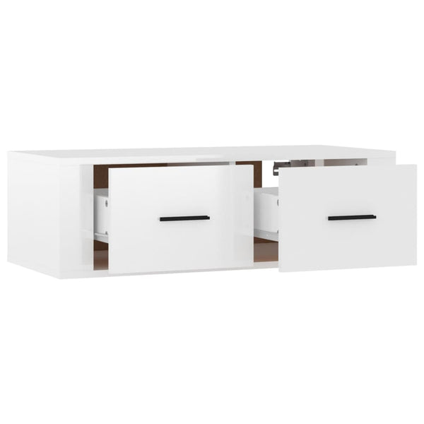 TV-Wandschrank, Hochglanz Weiß, 80 cm