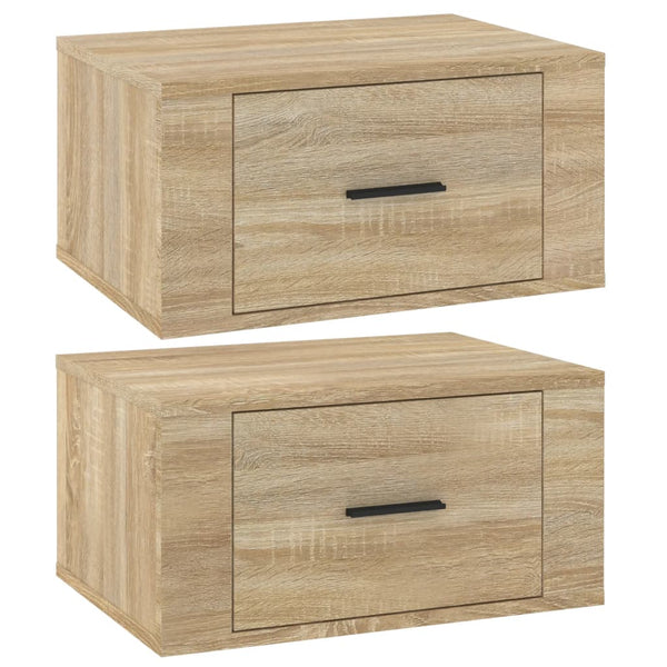 Wand-Nachttische Sonoma-Eiche, 2er-Set