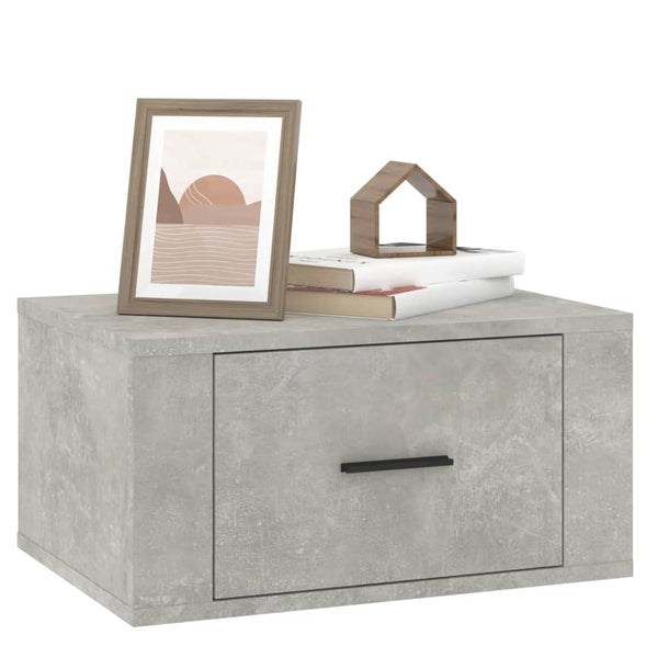Wand-Nachttische, Betongrau, 2er-Set