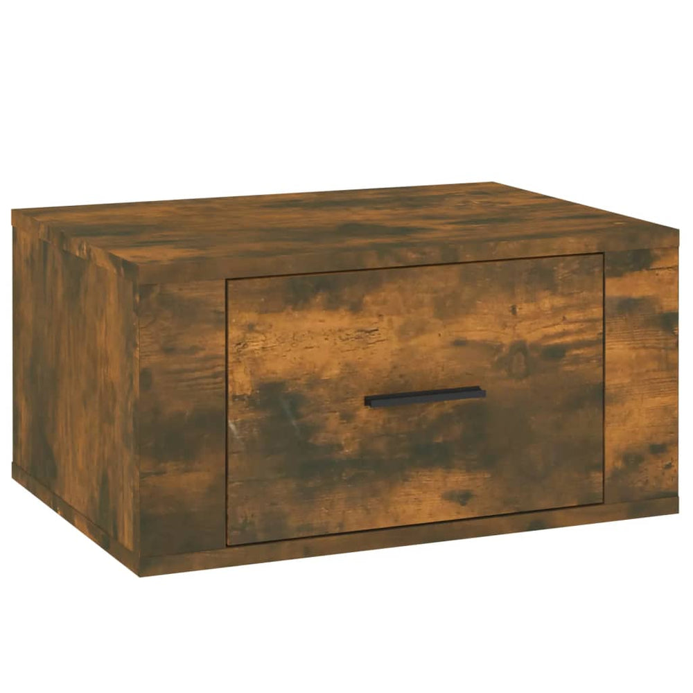vidaXL Wall-Mounted Nightstand Smoked Oak 50x36x25 cm